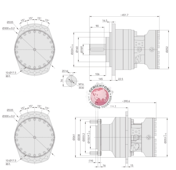 Геротороный гидромотор редуктор MS/MSE08 Геротороный гидромотор редуктор MS/MSE08